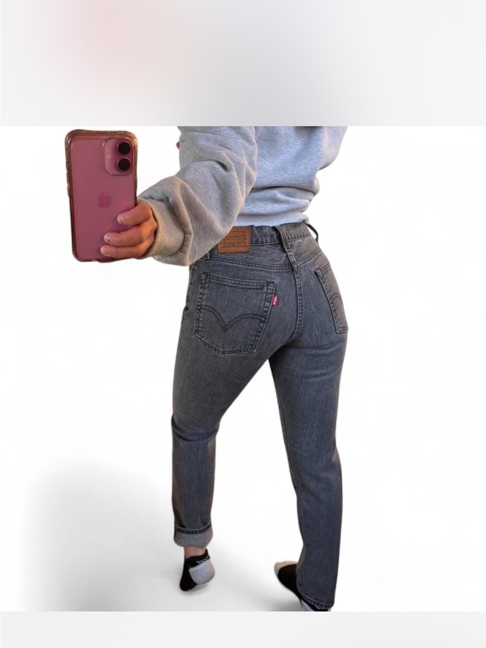 Levi's Straight Leg Jeans in Faded Black Denim